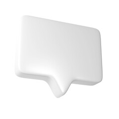 3D White text bubble frame. Social media online platform concept icon, communication on application. For Valentine, web design, wedding, sticker, greeting card