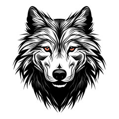 Fototapeta premium Wolf head mascot. Wolf silhouette isolated on a white, wild animal, a logo with the wolf, isolated on a white background