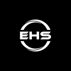 EHS letter logo design with black background in illustrator, cube logo, vector logo, modern alphabet font overlap style. calligraphy designs for logo, Poster, Invitation, etc.