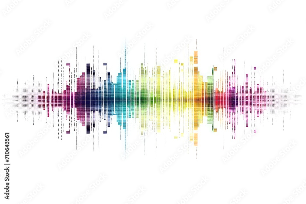 Poster a vibrant sound wave displayed on a clean white background. perfect for music-related projects and a