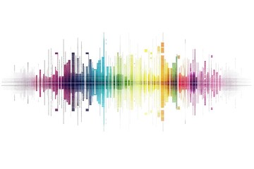 A vibrant sound wave displayed on a clean white background. Perfect for music-related projects and audiovisual presentations