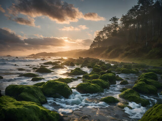 Fototapeta premium waves on the rocks