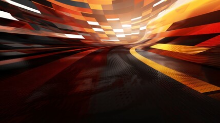 Abstract track motor sport background, modern dynamic large screen, circuit view