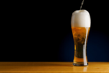 Beer on the bar: Refreshing brew on a table