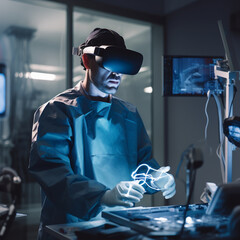 Surgeons with VR glasses.