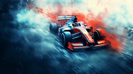 Formula speed car, motor sport background, modern dynamic large screen