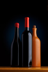 Wine sophistication: Bottles displayed on a bar table