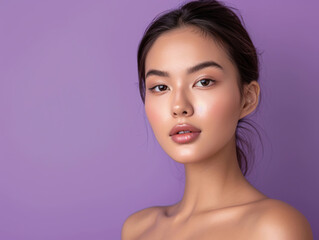 Beautiful young attractive asian lady portrait. Style and fashion. Diversity representation