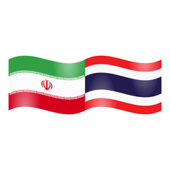 National flags of Iran and Thailand	
