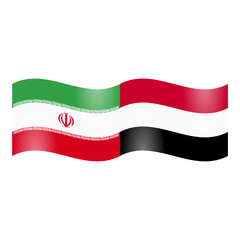 National flag of Iran and Yemen
