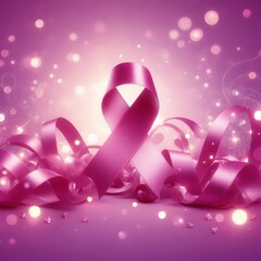 Pink ribbon for awareness symbol