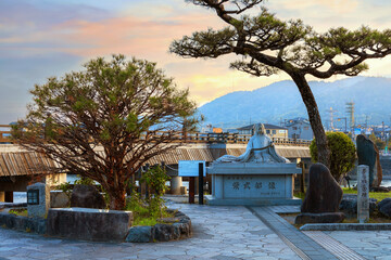 Murasaki Shikibu statue at the Uji riverside in Kyoto, a Japanese novelist, poet and...