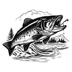 vintage fishing logo