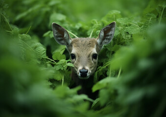 Some leaves in Buddle with active stag. High quality photo