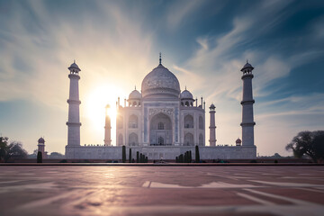 Fototapeta na wymiar Taj Mahal: Zeitlose Eleganz in marmorierter Pracht