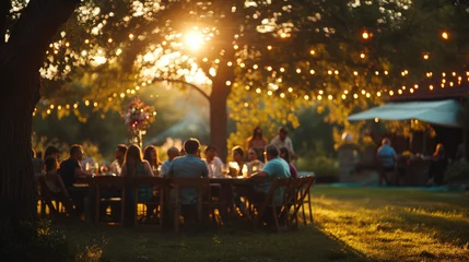 Fotobehang outdoor dining family gathering © Kien