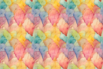 Colorful watercolor pattern with an abstract leafy design perfect for backgrounds or textiles