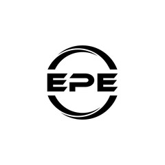 EPE letter logo design with white background in illustrator, cube logo, vector logo, modern alphabet font overlap style. calligraphy designs for logo, Poster, Invitation, etc.