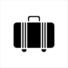 Suitcase icon. travel baggage vector icon. isolated on white background.