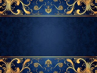 Blue background with golden ornament