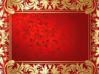 red background with golden ornament