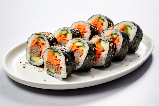 kimbap, korean stuffed rolls, traditional asian food