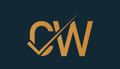 CW Letter Logo Design Template Vector. Creative initials letter CW logo concept.