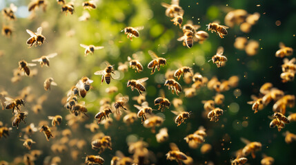 Nature's Aerial Ballet: The Swarming of Bees