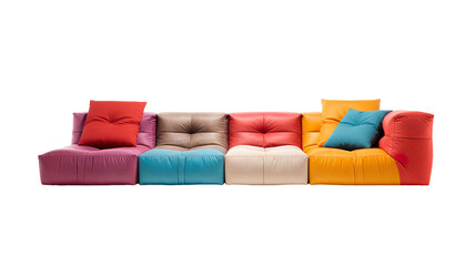 front view of a modular sofa isolated on a white background