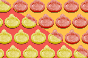 Pattern with group of condoms
