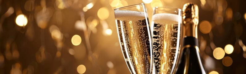Saint valentine toast with champagne wine glasses, best wishes  - obrazy, fototapety, plakaty