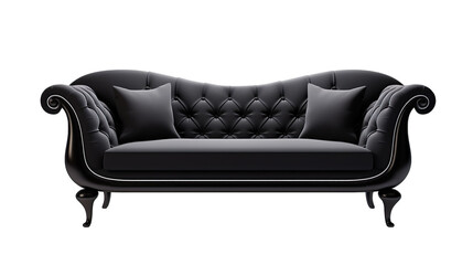 front view of a tuxedo sofa isolated on a white background