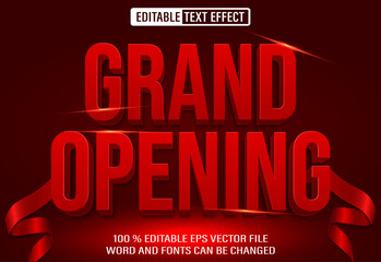 Editable 3d text style effect - Grand Opening  text effect Template	