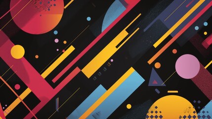 Abstract  retro, Neo Memphis, Dadaism, Cubism, Surrealism, Collage, Minimal style. Decoration art background. Abstract geometric illustration background. Abstract templates for designs. 