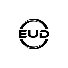 EUD letter logo design with white background in illustrator, cube logo, vector logo, modern alphabet font overlap style. calligraphy designs for logo, Poster, Invitation, etc.