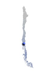 LOS RIOS DEPARTMENT MAP PROVINCE OF CHILE 3D ISOMETRIC MAP