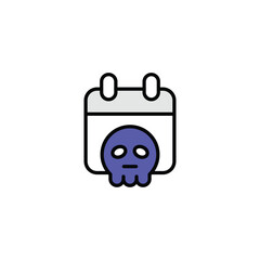 Date and Time icon design with white background stock illustration