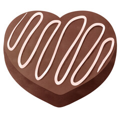 Heart shaped chocolate watercolor clip art