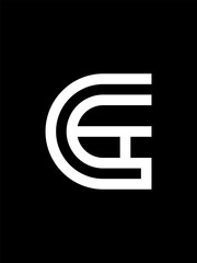 CG monogram logo template