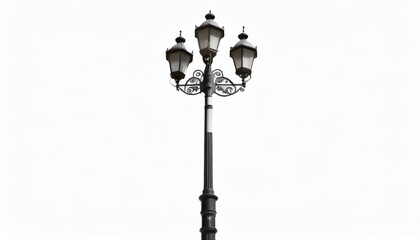 photo of street lamppost isolated over white background illustration