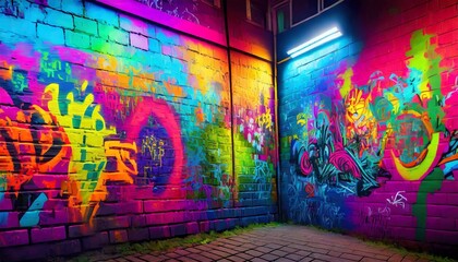 colorful graffiti on urban wall as street art concept illustration illustration