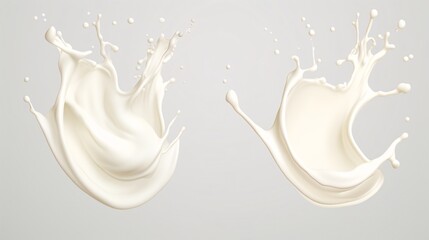 Illustration of Dairy Splash and Pour with Clipping Path.