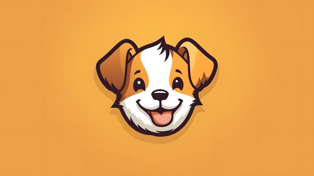 cute dog logo animal