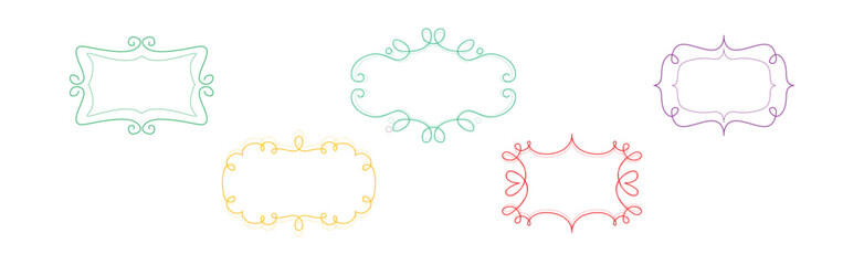 Decorative Shaped Frames with Swirling Line Vector Set
