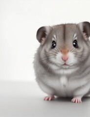 a hamster on a gray background.