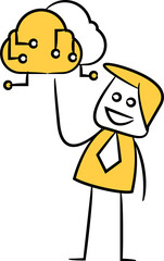 Businessman and Cloud Illustration
