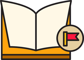 Book and Flag Icon

