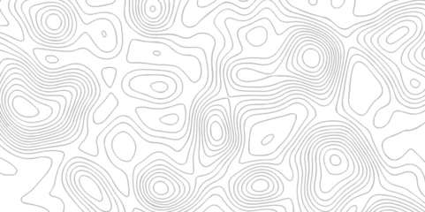 Fotobehang Topographic map background geographic line map with seamless ornament design. The black on white contours vector topography stylized height of the lines map. © Alibuss