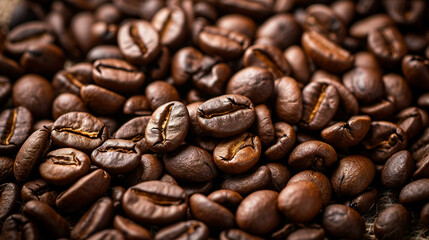 Naklejka premium Fresh roasted coffee beans