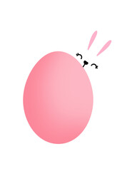 White rabbit with pink egg